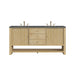 Marigot 72" Double Vanity, Sunwashed Oak w/ 3 CM Parisien Bleu Silestone Top