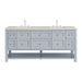 Breckenridge 72" Double Vanity, Smokey Celadon, w/ 3 CM Siberian Silestone Top