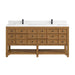 Malibu 72" Double Vanity, Amber Birch w/ Single Hole 3 CM White Zeus Top & Backsplash