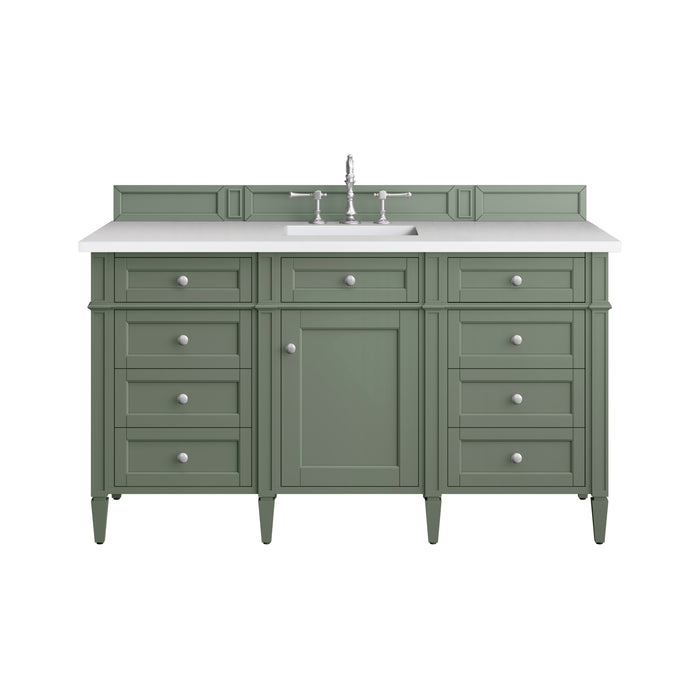 Brittany 60" Single Vanity, Smokey Celadon w/ 3 CM Charcoal Soapstone Top