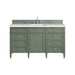 Brittany 60" Single Vanity, Smokey Celadon w/ 3 CM Charcoal Soapstone Top