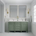 James Martin Brittany 60" Double Bathroom Vanity in Smokey Celadon, shown in a bathroom setting