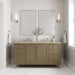James Martin Chicago 60" Double Bathroom Vanity in Walnut Whisper, shown in a bathroom setting