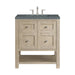 Breckenridge 30" Single Vanity, Whitewashed Oak w/ 3 CM Parisien Bleu Silestone Top