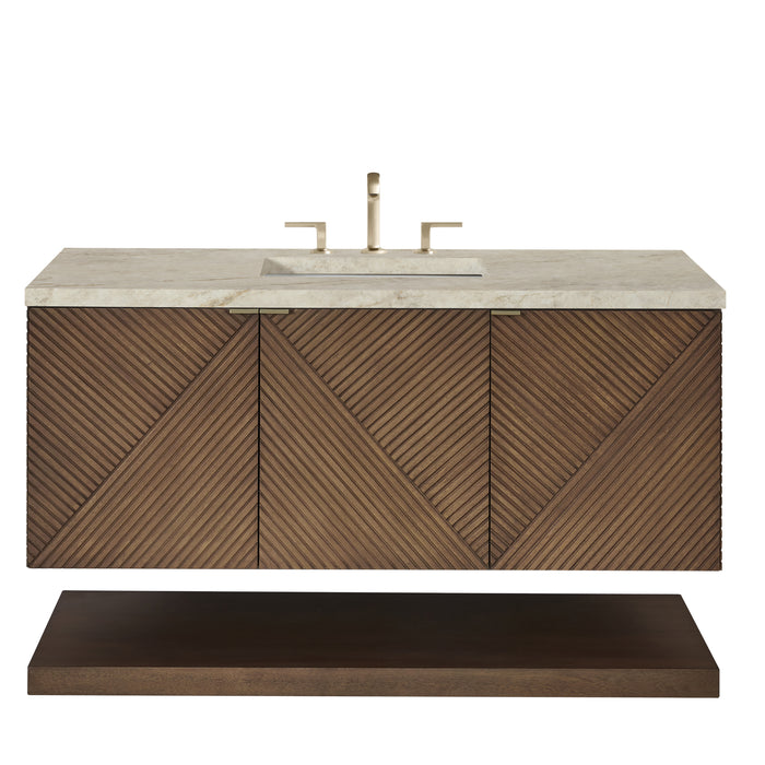 Marcello 48" Single Vanity, Chestnut, w/ 3 CM Tajnar Eclos Top