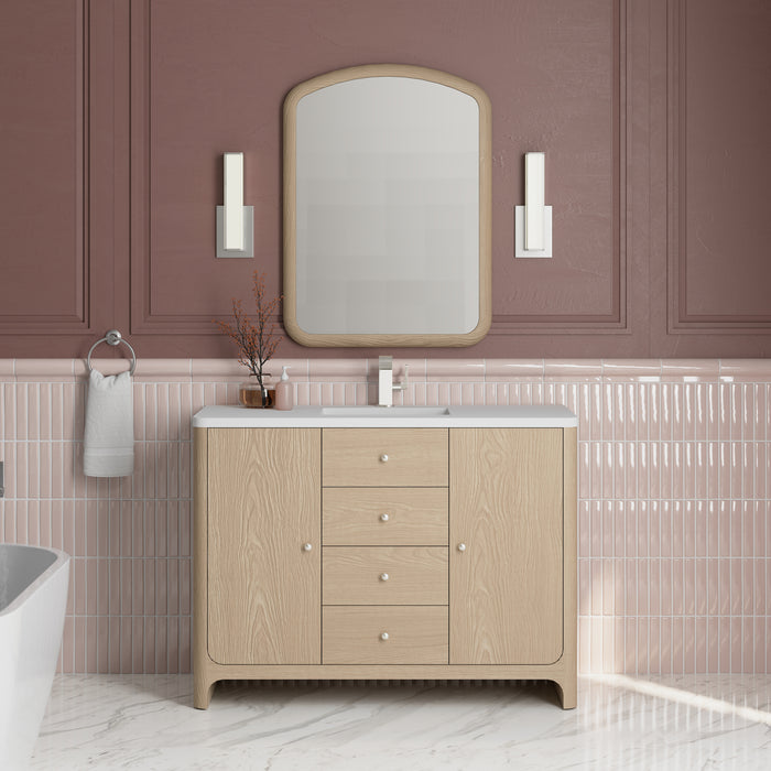 Gracyn 48" Single Vanity, Sable, w/ 3 CM White Zeus Quartz Widespread Top