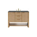 Solene 48" Single Vanity, Seaside Oak, w/ 3 CM Parisien Bleu Quartz Top