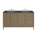 Chicago 60" Double Vanity, Smokey Celadon, w/ 3 CM Ethereal Noctis Silestone® Top