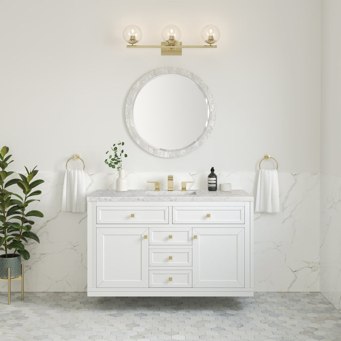 Chicago 48" Single Vanity, Walnut Whisper, w/ 3 CM Lime Delight Silestone® Top