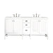Addison 72" Double Vanity, Glossy White w/ 3 CM Eternal Jasmine Pearl Silestone Top
