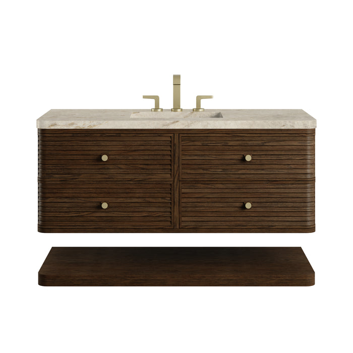 Allamari 48" Single Vanity, Sable w/ Single Hole 3 CM Victorian Silver Silestone Top