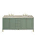Chicago 72" Double Vanity, Smokey Celadon, w/ 3 CM Carrara Marble Top