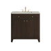 Gracyn 36" Single Vanity, Sable, w/ 3 CM Victorian Silver Quartz Widespread Top