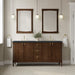 Kinnsden 72" Double Vanity, Weathered Oak w/ 3 CM Victorian Silver Silestone Top