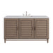 Portland 60" Single Vanity Whitewashed Walnut w/ 3 CM Eternal Jasmine Pearl Silestone Top