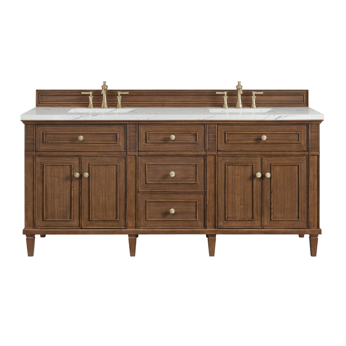 Lorelai 72" Double Vanity, Light Natural Oak, w/ 3 CM Tajnar Eclos Top