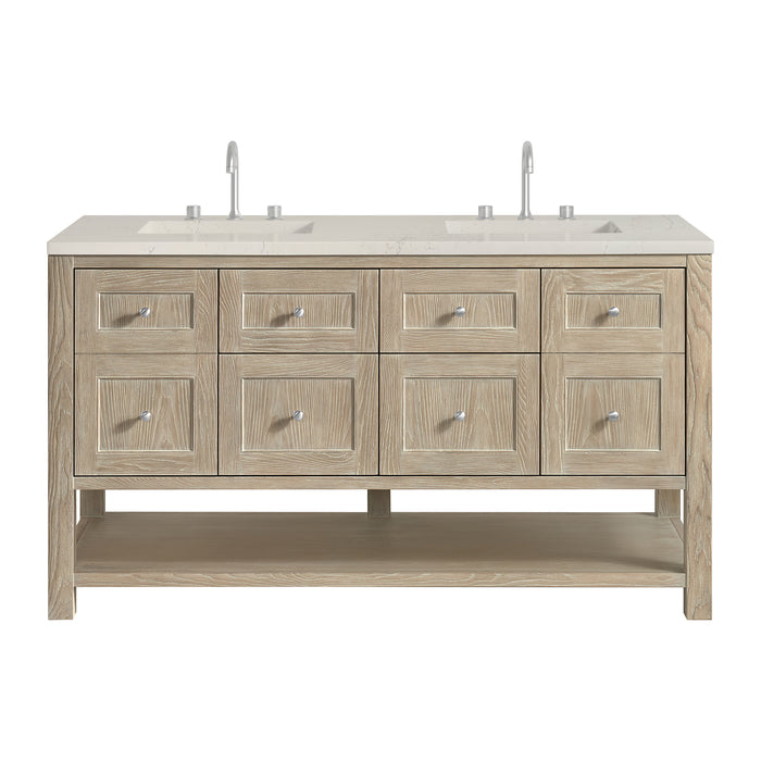 Breckenridge 60" Double Vanity, Serenity Blue w/ 3 CM Parisien Bleu Top