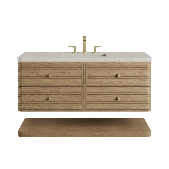 Allamari 48" Single Vanity, Dune Mist w/ 3 CM Siberian Silestone Top w/FreePower Wireless Charger