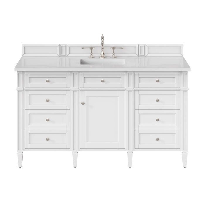 Brittany 60" Single Vanity, Victory Blue, w/ 3 CM Siberian Silestone Top w/FreePower Wireless Charger