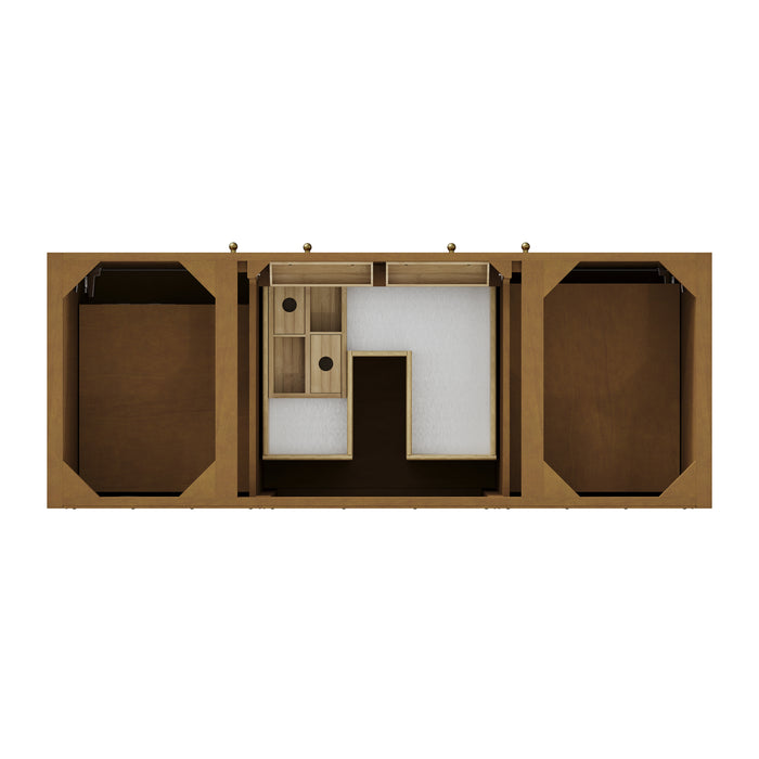 Hudson 60" Single Vanity, Light Natural Oak w/ 3 CM Parisien Bleu Top