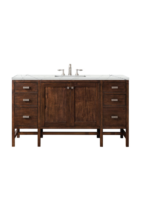 Addison 60" Single Vanity, Mid-Century Acacia w/ 3 CM Ethereal Noctis Silestone Top