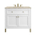 Chicago 36" Single Vanity, Glossy White, w/ 3 CM Tajnar Eclos Top