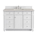 Bristol 48" Single Vanity, Bright White, w/ 3 CM Siberian Silestone Top
