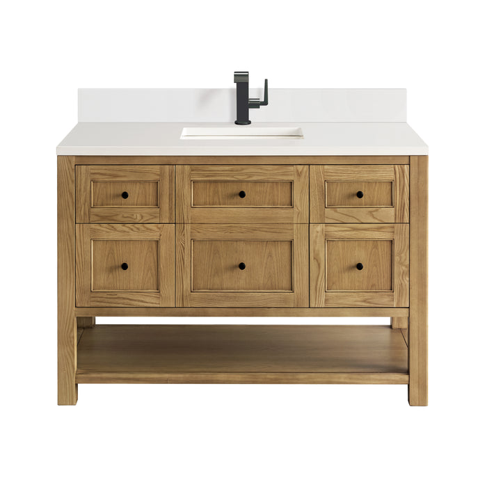 Breckenridge 48" Single Vanity, Bright White w/ 3 CM Eternal Jasmine Pearl Top w/FreePower Wireless Charger