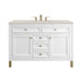 Chicago 48" Single Vanity, Glossy White, w/ 3 CM Siberian Silestone Top