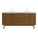 Laurent 72" Double Vanity, Honey Oak w/ 3 CM Eternal Jasmine Pearl Silestone Top