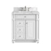 Bristol 30" Single Vanity, Bright White w/ 3 CM Carrara Marble Top