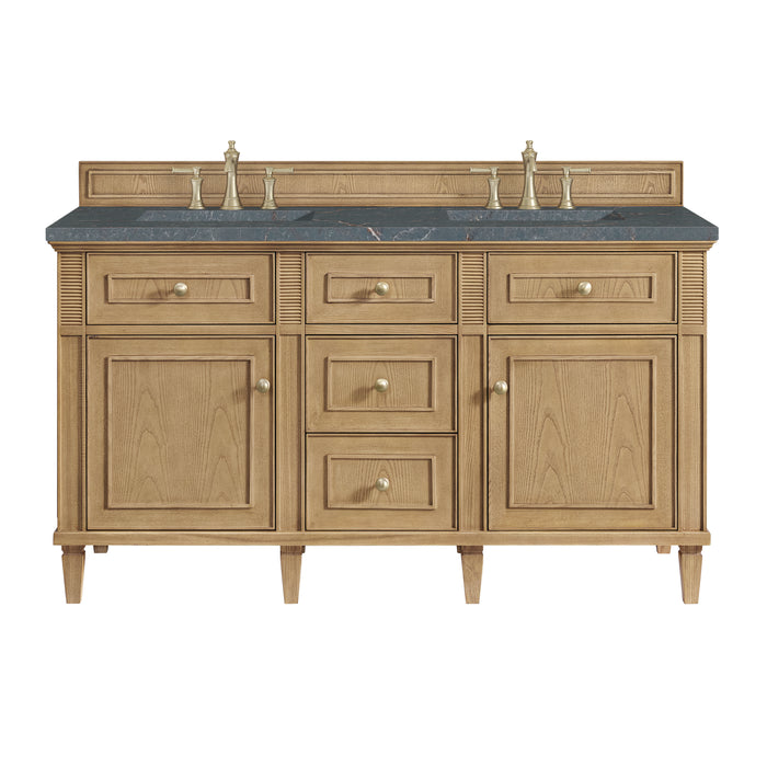Lorelai 60" Double Vanity, Bright White w/ 3 CM Eternal Jasmine Pearl Silestone Top w/FreePower Wireless Charger