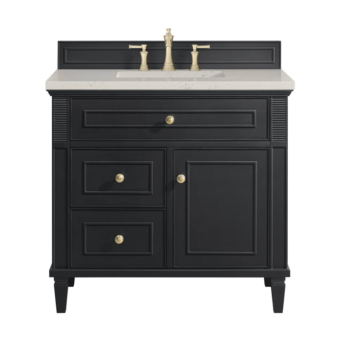 Lorelai 36" Single Vanity, Black Onyx, w/ 3 CM Siberian Silestone Top