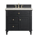 Lorelai 36" Single Vanity, Black Onyx, w/ 3 CM Siberian Silestone Top