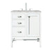 Addison 30" Single Vanity, Glossy White w/ 3 CM Victorian Silver Silestone Top