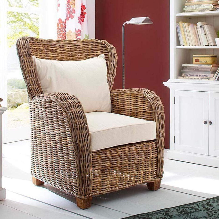 NovaSolo Wickerworks Queen Chair Natural Grey CR42