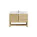 Marigot 48" Single Vanity, Sunwashed Oak w/ Single Hole 3 CM White Zeus Silestone Top & Backsplash