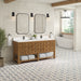 James Martin Malibu 72" Double Bathroom Vanity in Amber Birch, shown in a bathroom setting