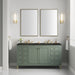 James Martin Chicago 60" Double Bathroom Vanity in Smokey Celadon, shown in a bathroom setting