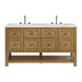 Breckenridge 60" Double Vanity, Bright White, w/ 3 CM Tajnar Eclos Top w/FreePower Wireless Charger