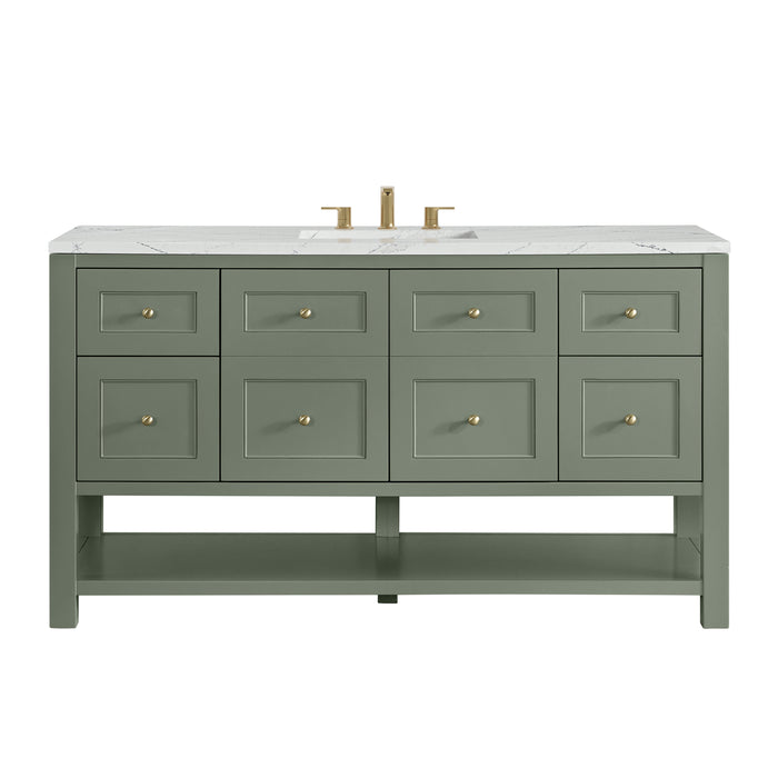 Breckenridge 60" Single Vanity, Light Natural Oak, w/ 3 CM White Zeus Quartz Top