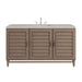 Portland 60" Single Vanity Whitewashed Walnut w/ 3 CM Victorian Silver Silestone Top