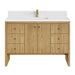Hudson 48" Single Vanity, Honey Oak w/ 3 CM Eternal Jasmine Pearl Silestone Top w/FreePower Wireless Charger