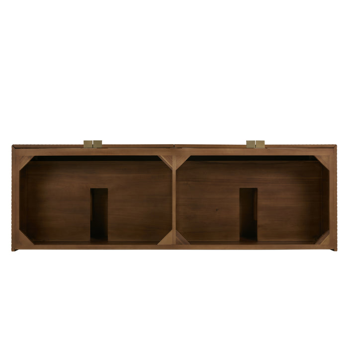 Marcello 72" Double Vanity, Chestnut w/ 3 CM Parisien Bleu Top w/FreePower Wireless Charger
