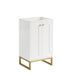 Chianti 20" Single Cabinet, Glossy White, Champagne Brass