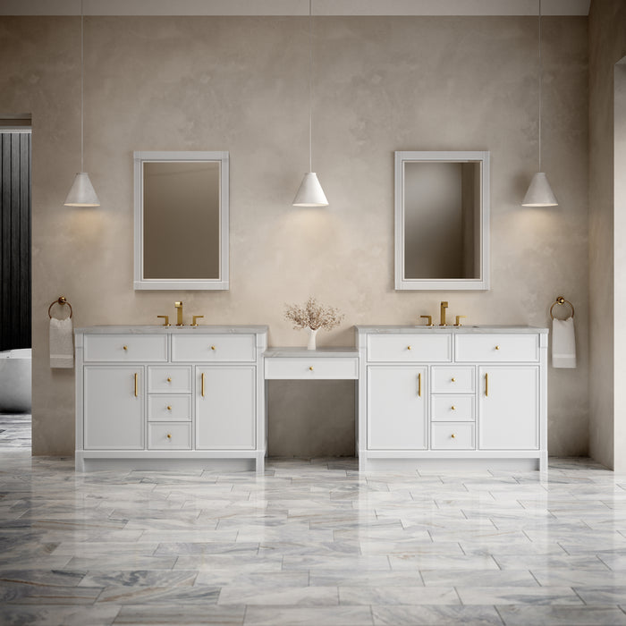 James Martin Vanities Bellshire 120" Dual Vanity Set with 24" Make-Up Counter