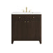 Gracyn 36" Single Vanity, Sable, w/ 3 CM White Zeus Quartz Widespread Top