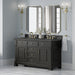 Brookfield 60" Double Vanity, Pecan w/ 3 CM Ethereal Noctis Silestone  Top w/FreePower Wireless Charger