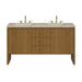 Hudson 60" Double Vanity, Honey Oak w/ 3 CM Tajnar Eclos Top