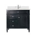 Brittany 36" Single Vanity, Black Onyx w/ Single Hole 3 CM White Zeus Silestone Top & Backsplash